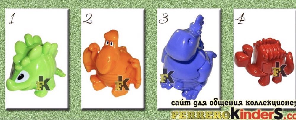 Крокодил, динозаврик из киндер-сюрприз