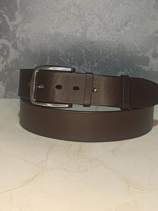 Ремень мужской кожаный джинсовый ремінь чоловічий шкіряний широкий