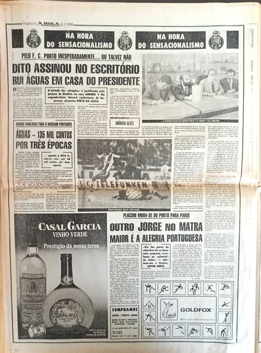 F.C.Porto - Quinito em entrevista e guerra entre F.C.Porto e Benfica - julho 1988