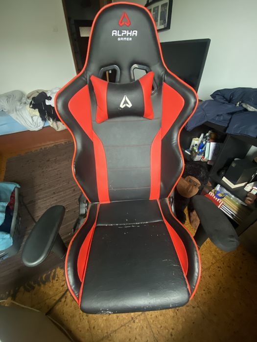 Cadeira gaming Alpha Gamer Pollux Vermelha e Preta