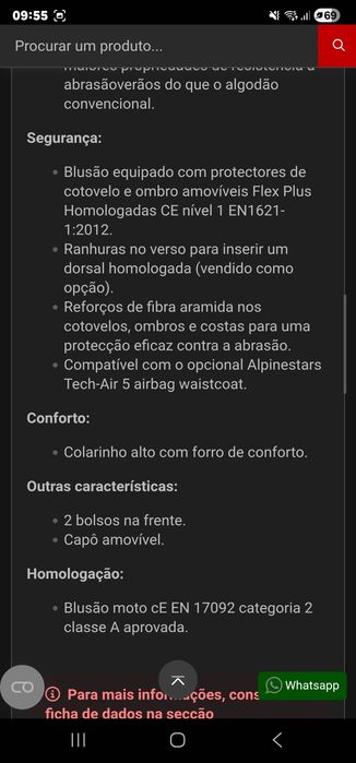 Casaco mota AlpineStars tam. L