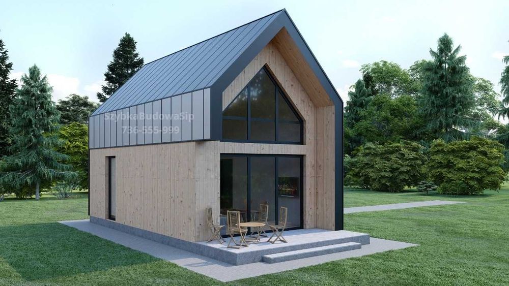 Dom SIP Bambi - Zestaw panel SIP do Samodzielnego Montażu lub z Budową