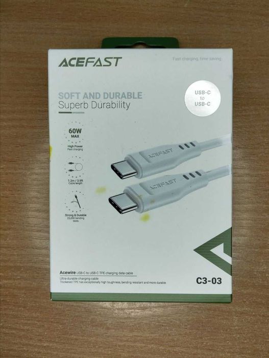 Кабель заряджання ACEFAST Type-c to Type-c 1.2м. 60W Max