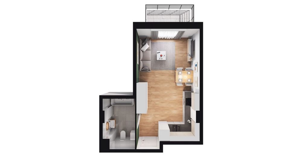 1-pokojowy apartament inwestycyjny 29m2 + balkon