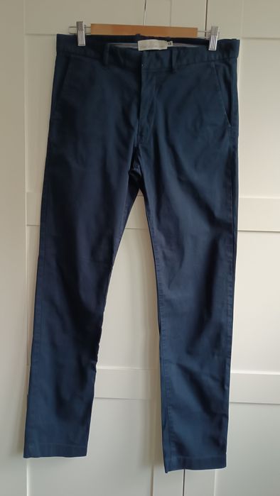 H&M Spodnie męskie chino 30 M granatowe slim fit chinosy
