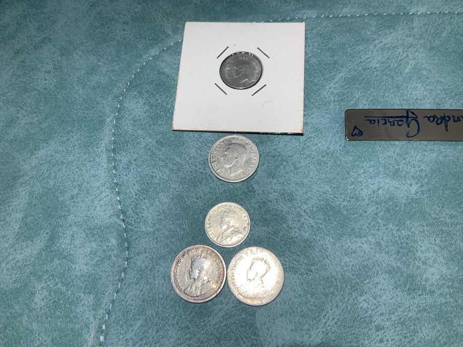 5 Moedas de Prata África do Sul (George V+VI)south Africa 1933 a 1942