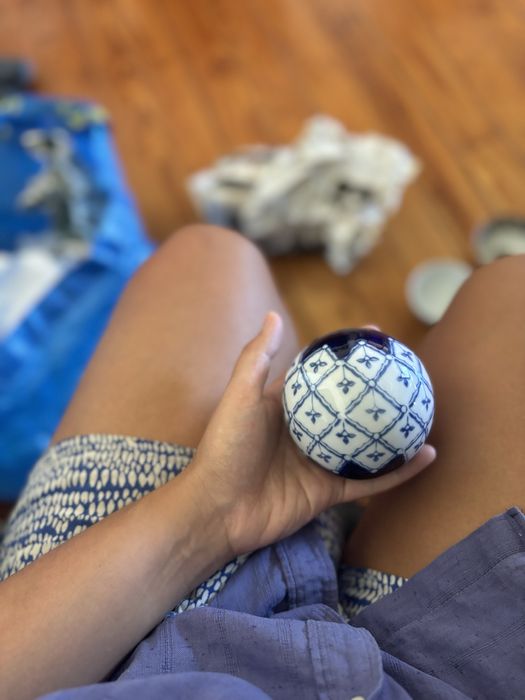 Bola de Cerâmica em Azul