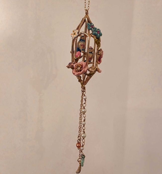 Colar Pingente Gaiola Pássaros Les Nereides Pendente