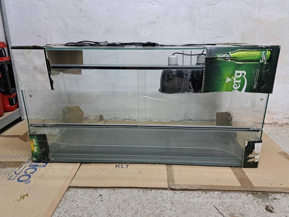 Terrarium szklane z oświetleniem