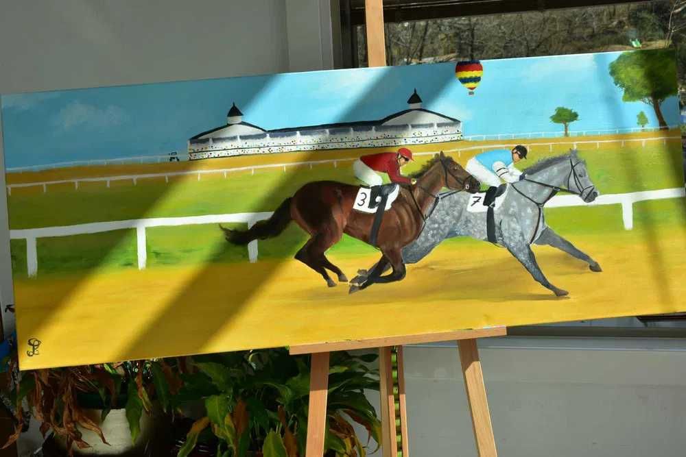 Quadro - Pintura a Óleo Original "Dia do Competição"
