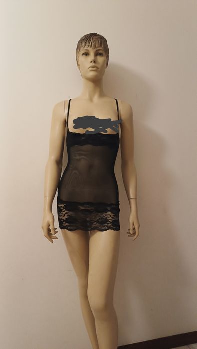 Camisa Noite transparente. Aberta no peito. Nova. S/M