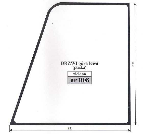 szyba ładowarka teleskopowa JCB52 6 - 56  01  18  37  32 -  lewa B 08