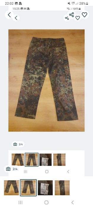Spodnie flecktarn roz pasa 100cm.