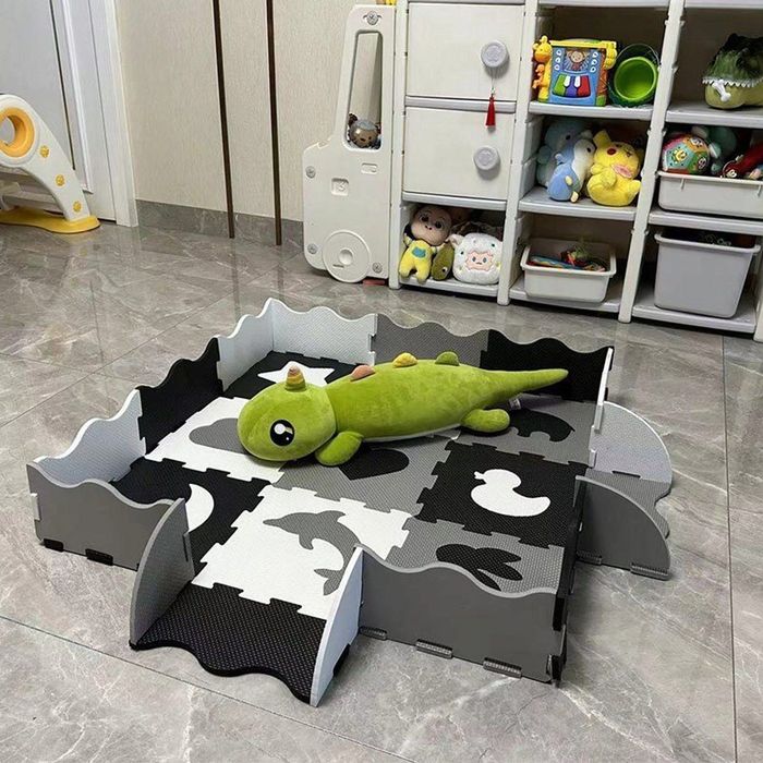 MATA piankowa EVA 114x114cm zwierzątka wyjmowane sorter