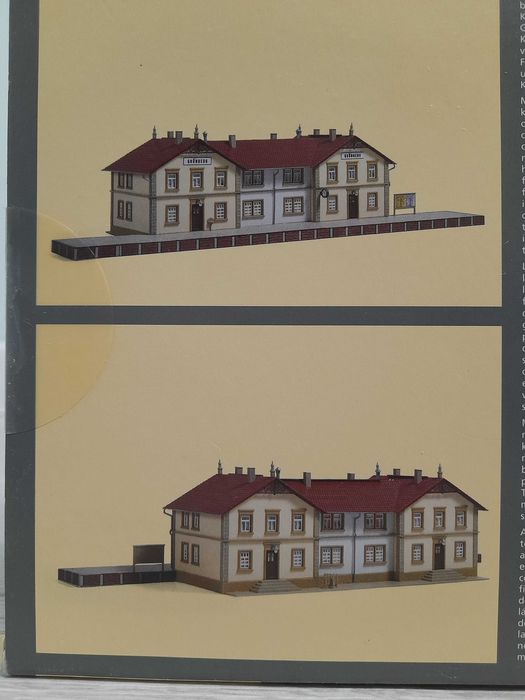 Makieta kolejowa DWORZEC Grunberg H0 model do sklejania Auhagen 11413