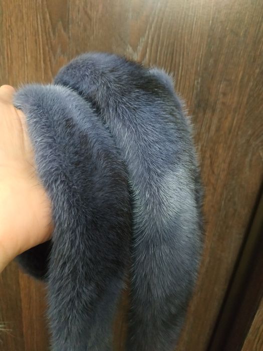 Пояс норковый новый тёмно-синий