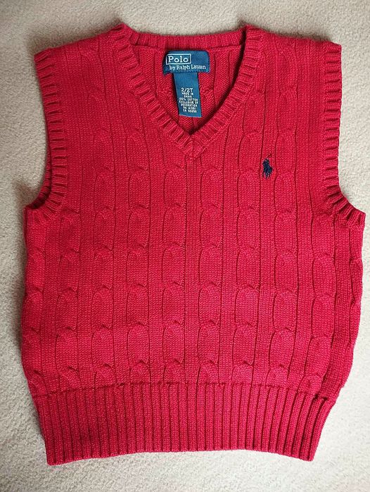 Жилетка дитяча безрукавка Polo Ralph Loren Оригінал червона светр
