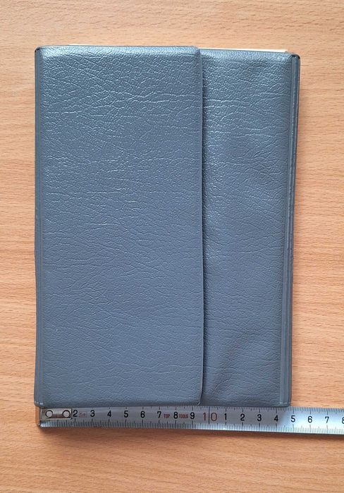 Vintage szara teczka trzyskrzydłowa kołonotatnik A5 notes Introdruk
