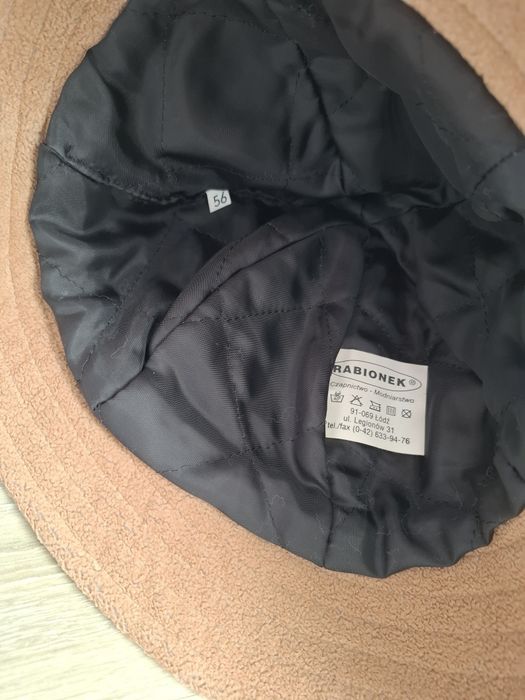 Bucket hat polarowy kapelusz camel Rabionek roz. 56 vintage retro styl