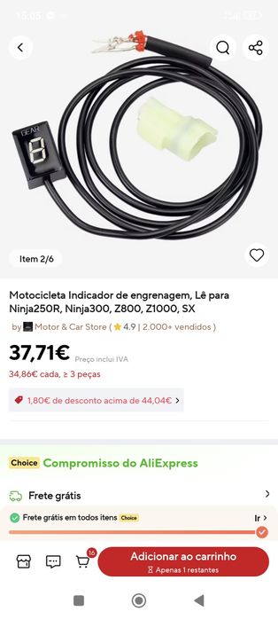 Indicador de mudanças para motas