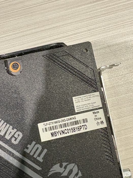 Відеокарта ASUS TUF GTX 1660 SUPER 6GB | НЕ майнилась | Пломби