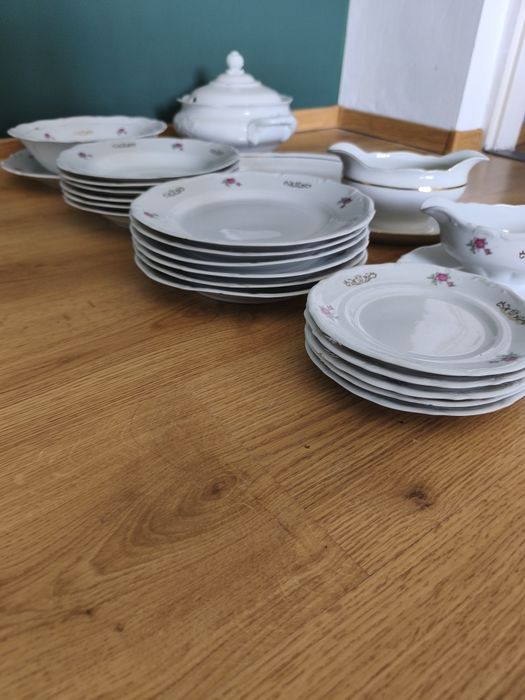 Serwis obiadowy porcelanowy Bogucice z Katowic PRL Porcelana