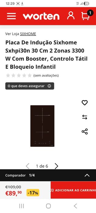Vendo placa de indução nova