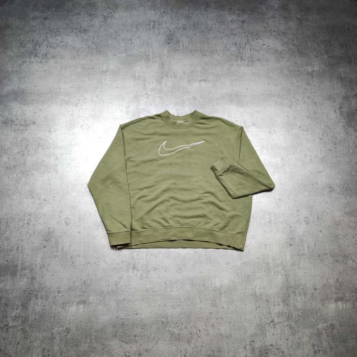 DAMSKA Bluza bez Kaptura Bawełna PREMIUM Pistacja Duże Logo Nike Swoosh