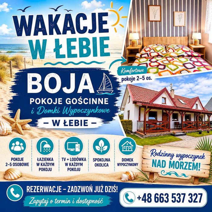 Noclegi w Łebie, pokoje, domki i apartament. Boże Ciało, promocyjne ceny!
