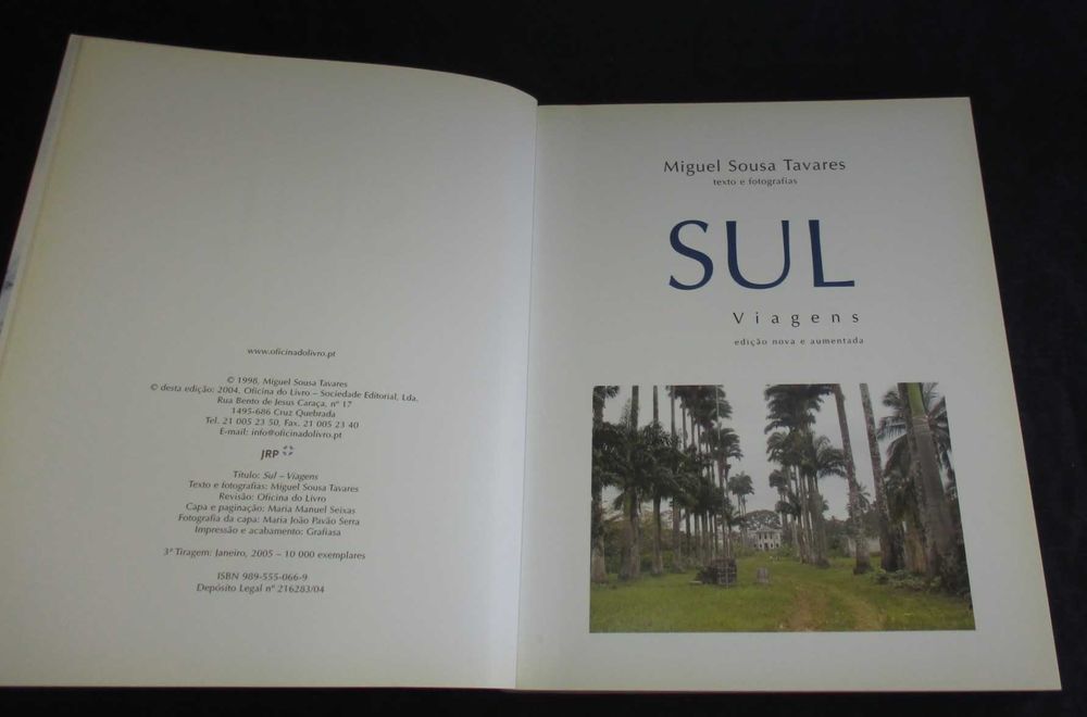 Livro Sul Viagens Miguel Sousa Tavares Oficina do Livro