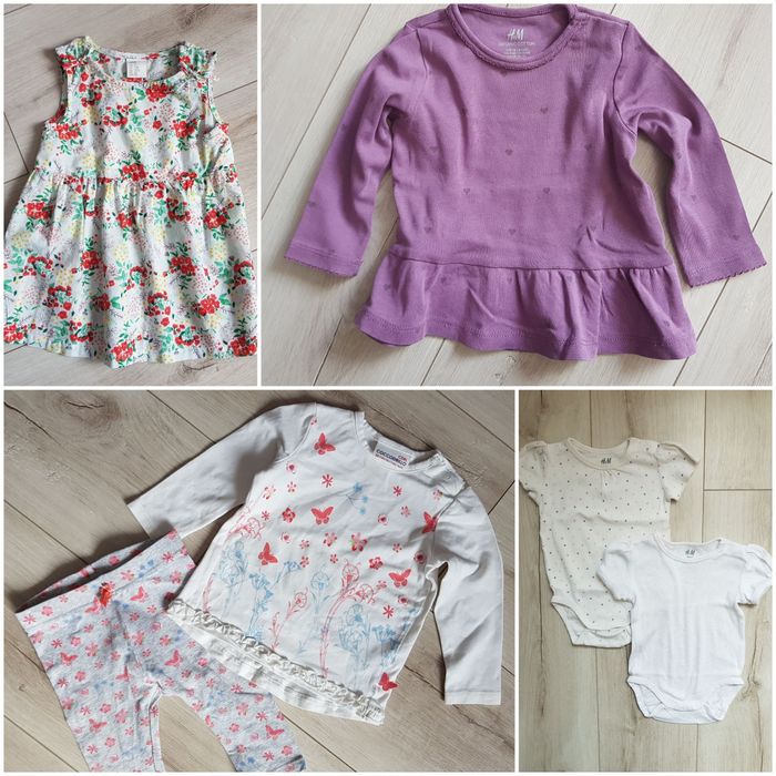 Ciuszki dla księżniczki H&M Coccodrillo r.68 7sztuk