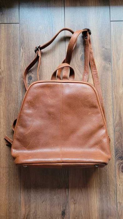 Brązowy skórzany plecak damski Stilord model: Calla - perełka