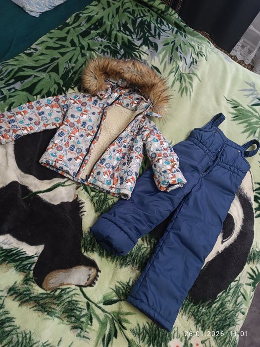 Зимовий комбінезон на овчині куртка штани 110 р