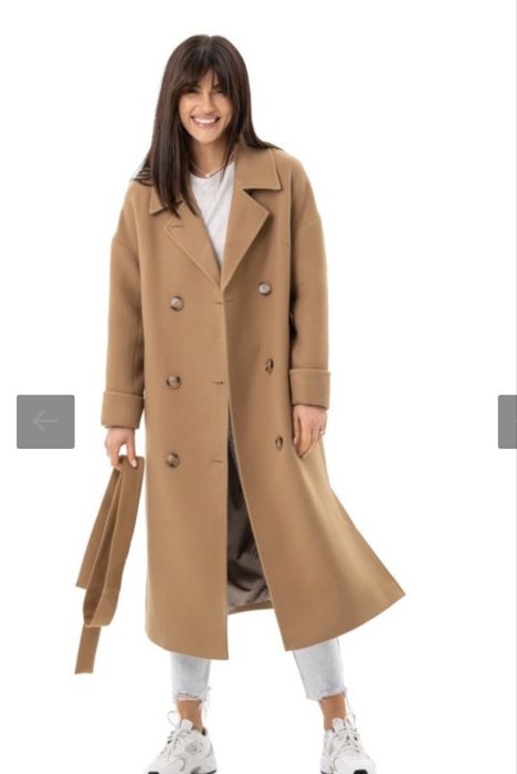 Пальто кемел коричневое жіноче бежеве кашемір коричневе демісезон 42