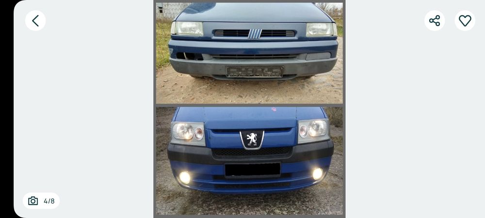 Бампер Фіат Скудо 1996-2010 року.