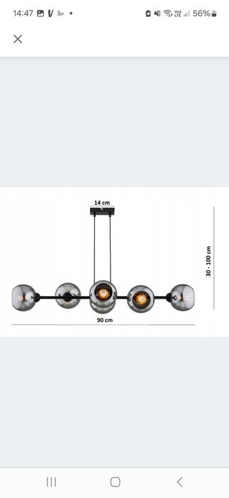 Lampa sufitowa szklana