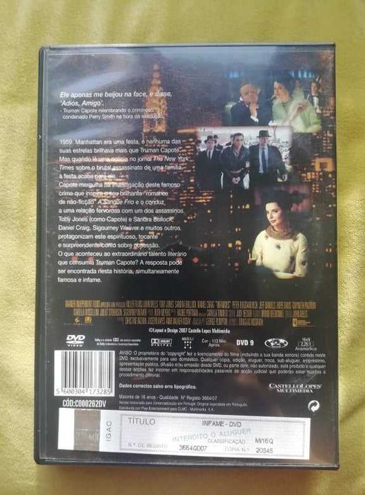 DVD Infame- a história não é apenas aquilo que conhece