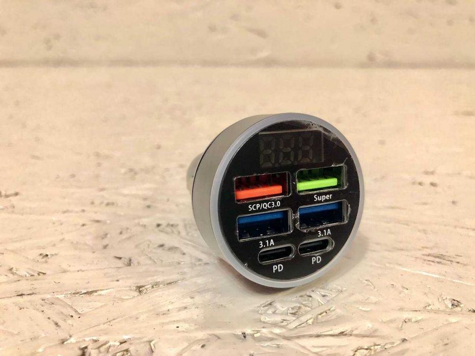 Автомобільний зарядний пристрій, 350W, usb c, зарядка а авто