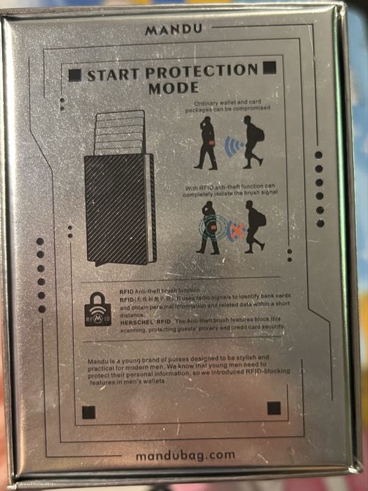 Carteira de cartões protege de roubos de maquinas