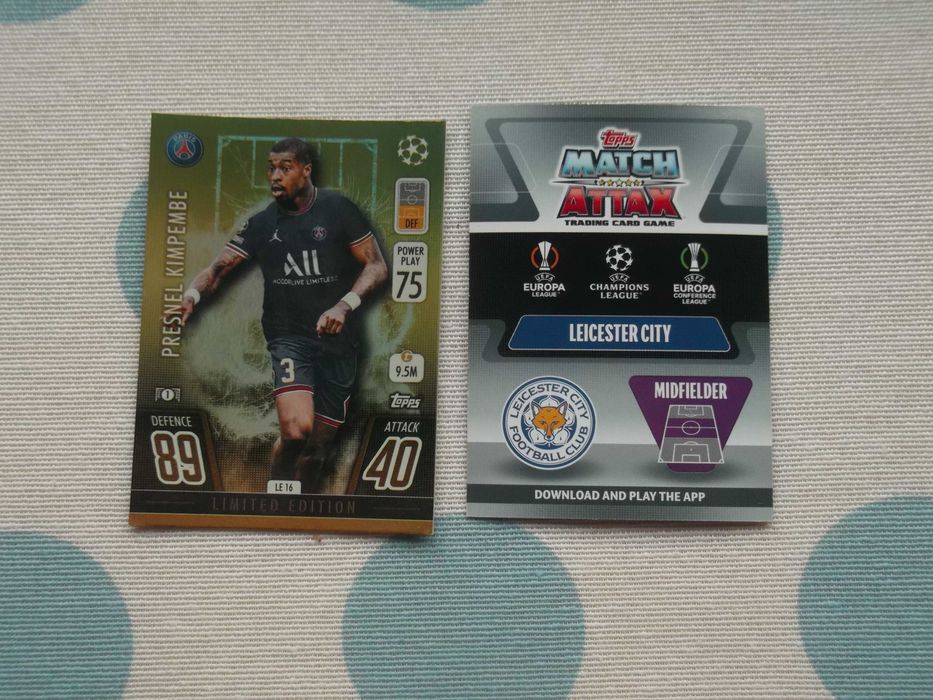 9 Cartas da Topps Match Attax