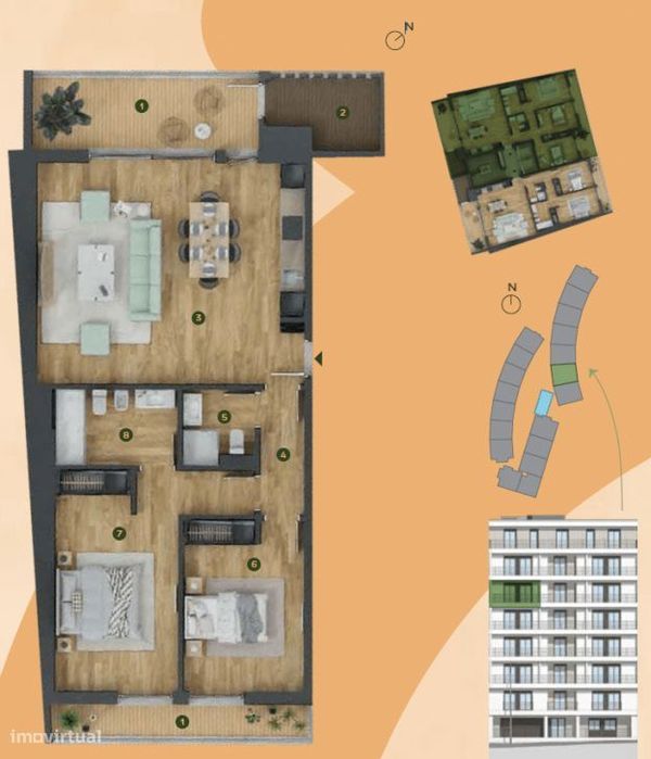 Apartamento T2 com jardim, Bela Vista, Loures