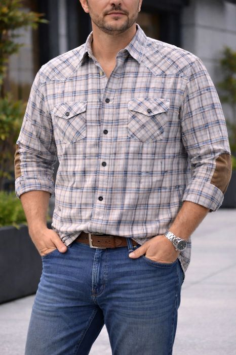 Чоловіча сорочка H&M L.O.G.G., XL (54), клітинка, довгий рукав