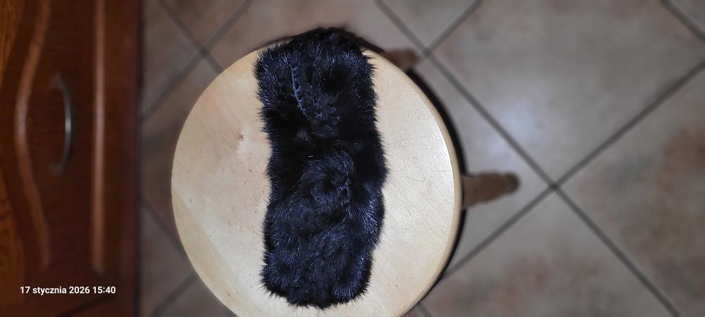 Opaska futrzana czarna zimowa