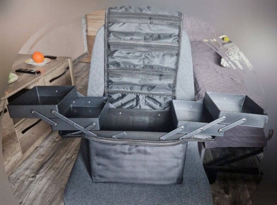 Kuferek na kosmetyki organizer kosmetyczka czarna