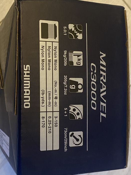 Катушки Shimano Miravel C3000 5+1BB 5.01 + інші