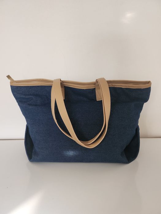 Torba jeansowa duża szoperka Made in Italy