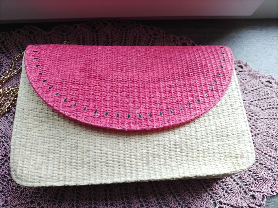 Сумка солом'яна Escada Sorbetto Rosso.