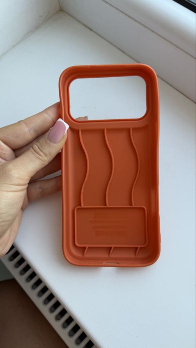 Чохол для iphone 17 pro max помаранчевий під шкіру