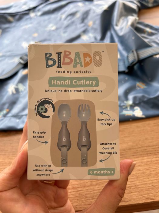 Bibado weaning set for 6+ month (2 aprons and a cutlery)
