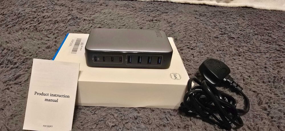 Ładowarka USB C 200 W, blok ładowarki USB C  8-portowy szybki ładujący